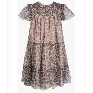 Zunie Leopard Print Tiered Dress